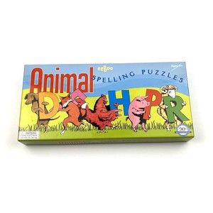 Eeboo Animal Spelling Puzzles - 10 Complete Animal Spelling Puzzles Ages 3+